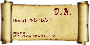 Demel Máté névjegykártya